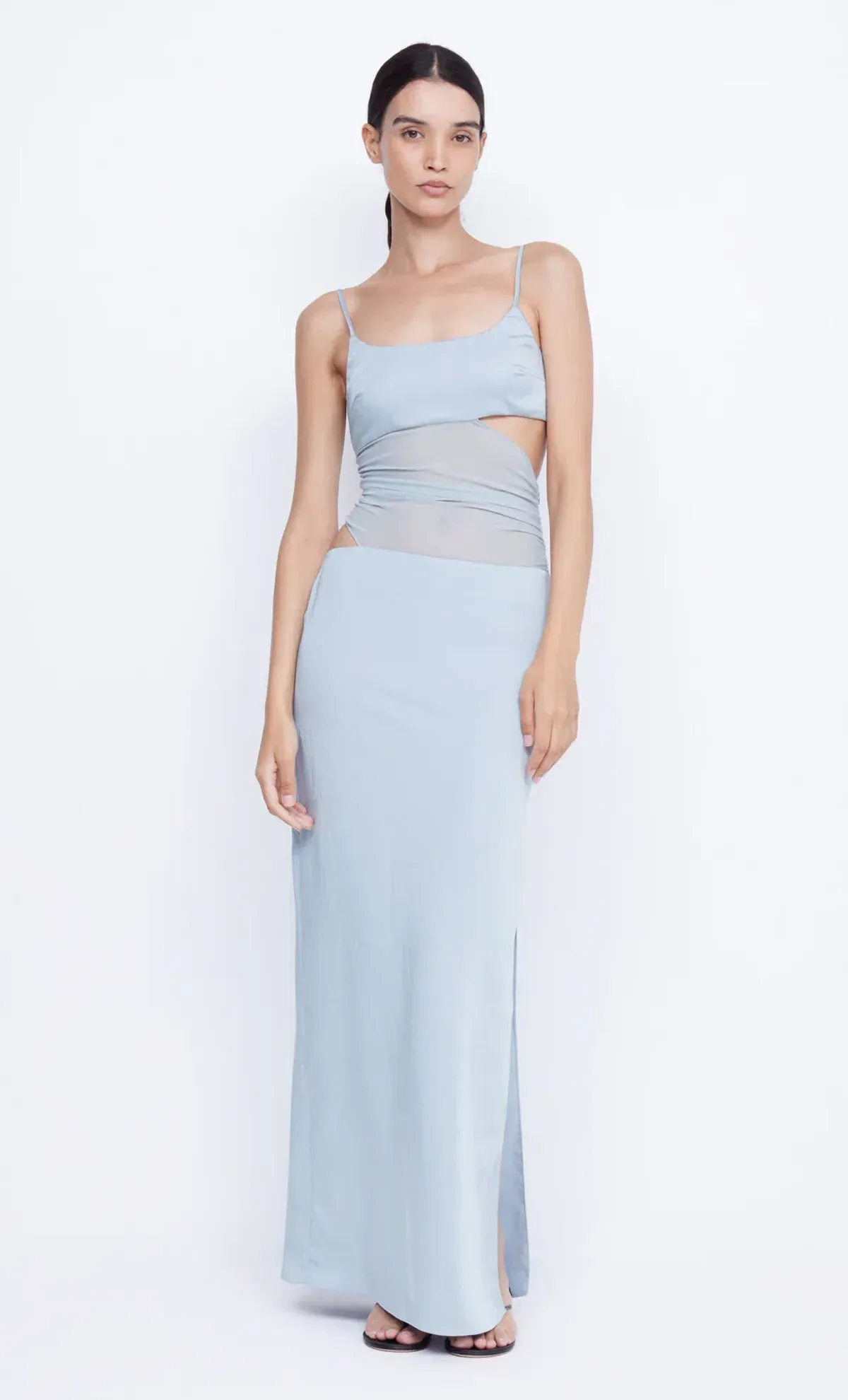 BEC & BRIDGE MARI LOU ASYM MAXI DRESS DOVE BLUE SIZE AU 8 - Image 1