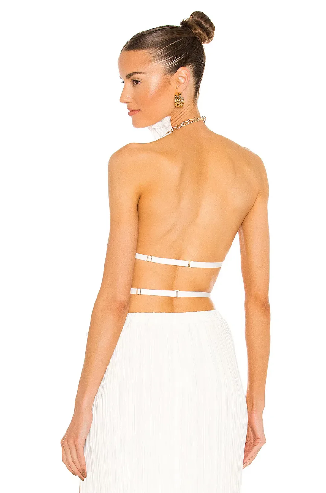 Dion Lee Chain Pleat Halter Top & Fluted Slit Skirt Set Ivory Size 8 for rent on The Volte - main image