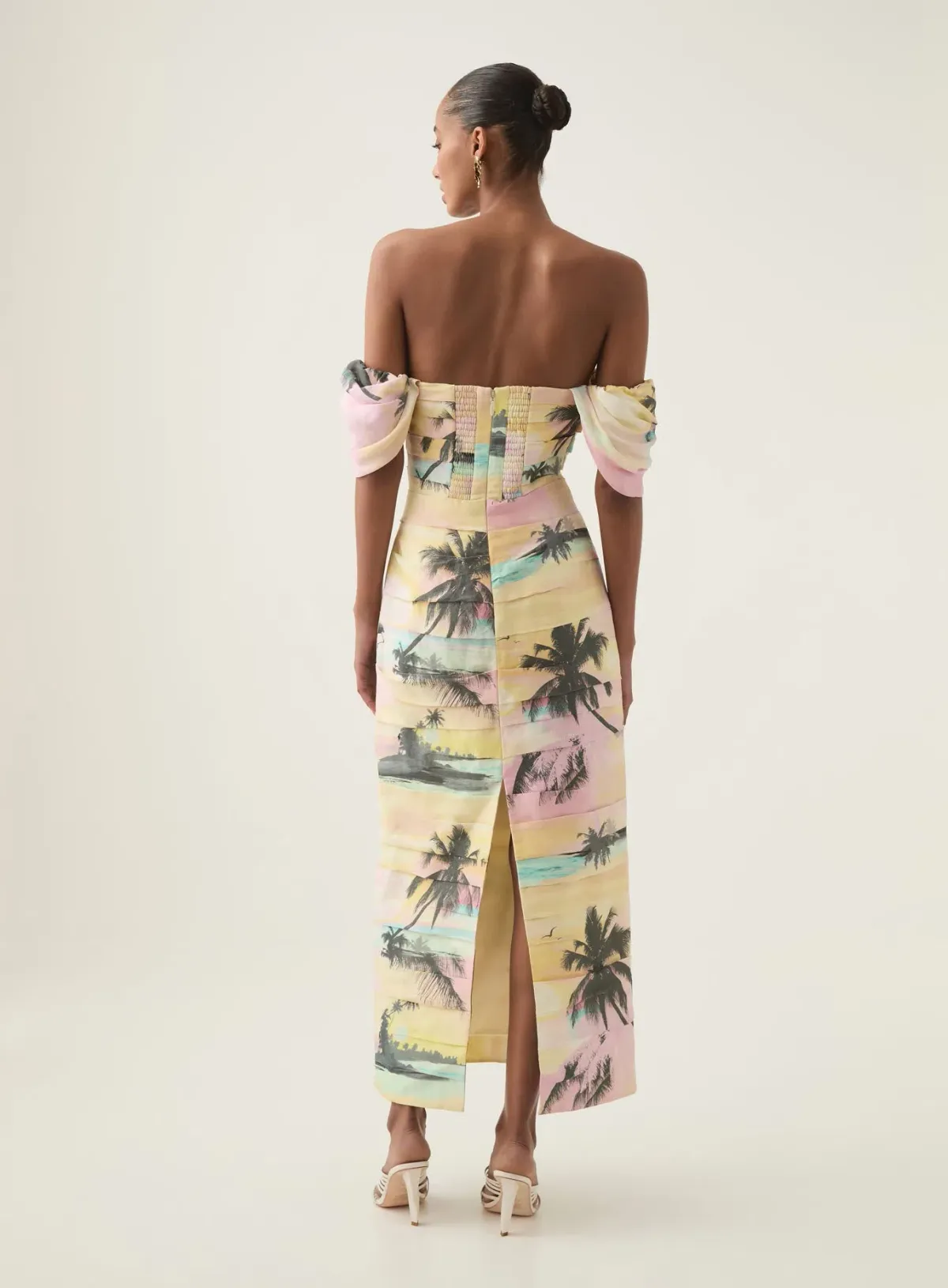 Aje Zara Gathered Midi Dress in Sunset Sky Size 14 - Image 3