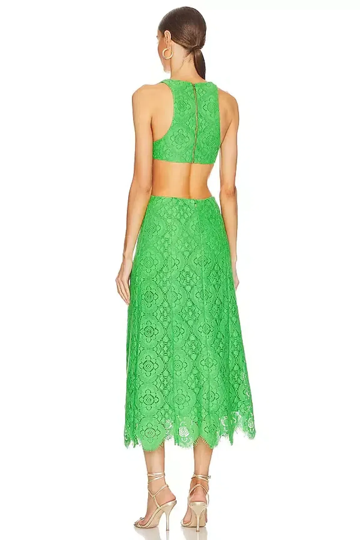 Alice Mccall Yvonne Lace Midi Cut Out Dress Green Size AU 12 - Image 2