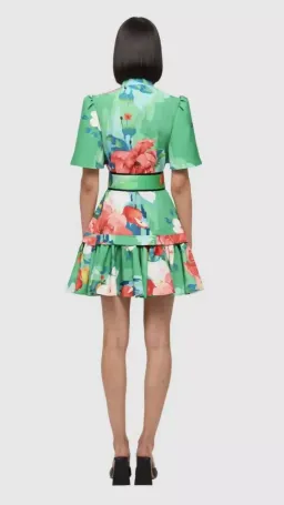 Leo Lin Shirt Dress Lilypad Florescene Mini Green Size AU 6 for rent on The Volte - image 2