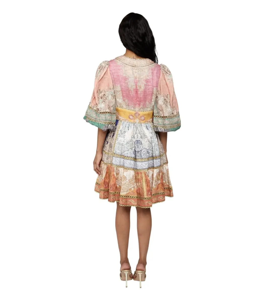 Zimmermann Anneke Lantern Mini Dress in Paisley Print Size 4/AU 16 for rent on The Volte - main image