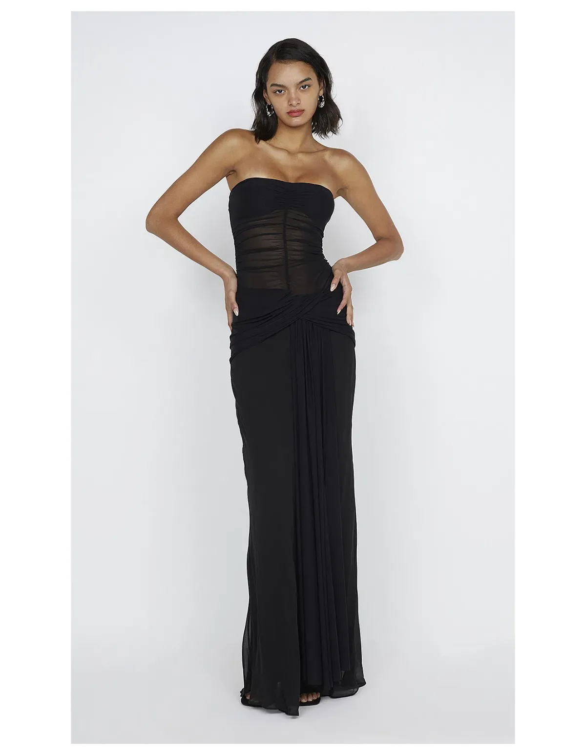 Bec & Bridge Noemi Strapless Dress in Black Size AU 8 for rent on The Volte - main image