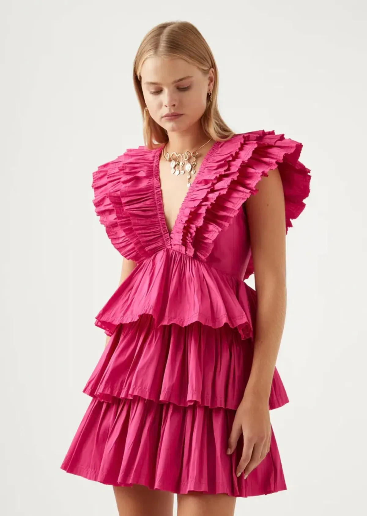 Aje. Rhythmic Frilled Mini Dress AU 6 - Image 2