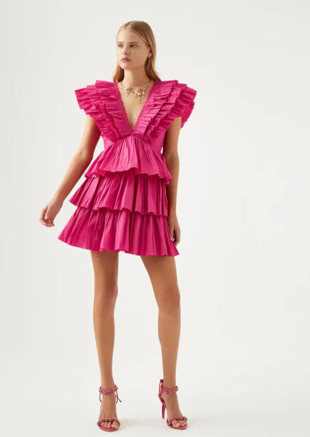 Aje. Rhythmic Frilled Mini Dress AU 6 for rent on The Volte - main image