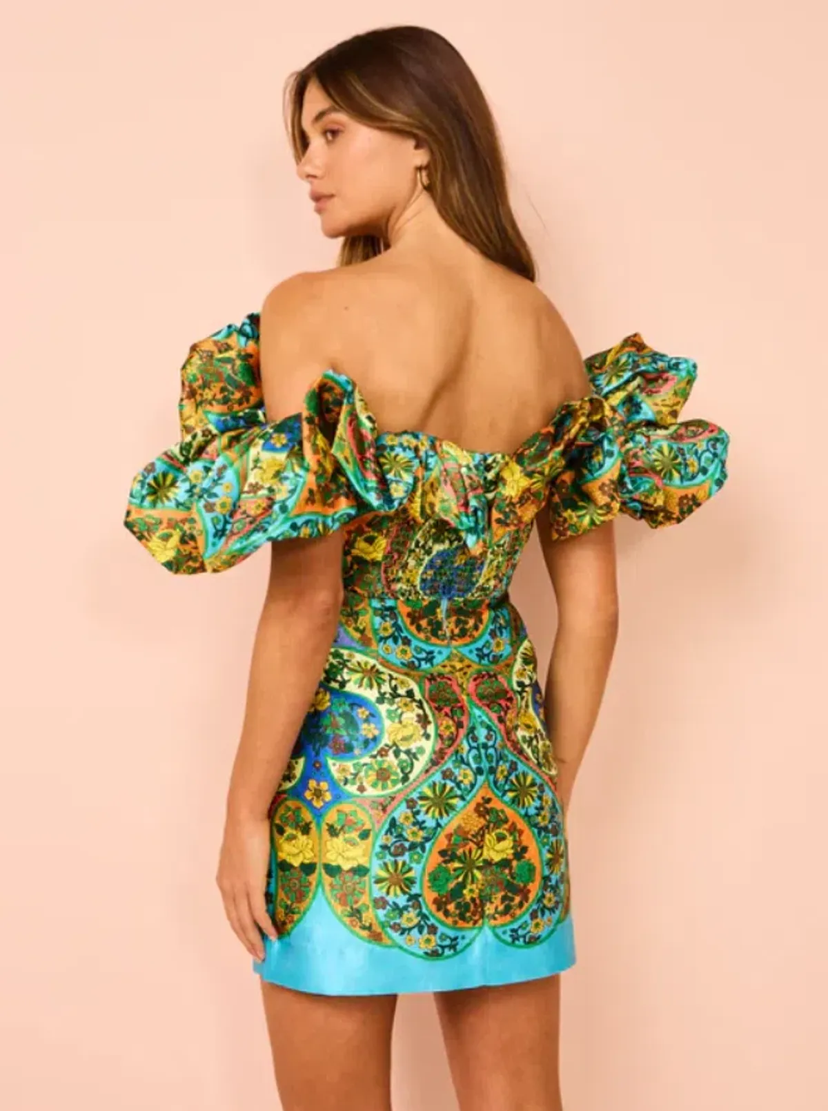 Alemais Sofie Off the Shoulder Mini Dress Multi Size 10 - Image 3