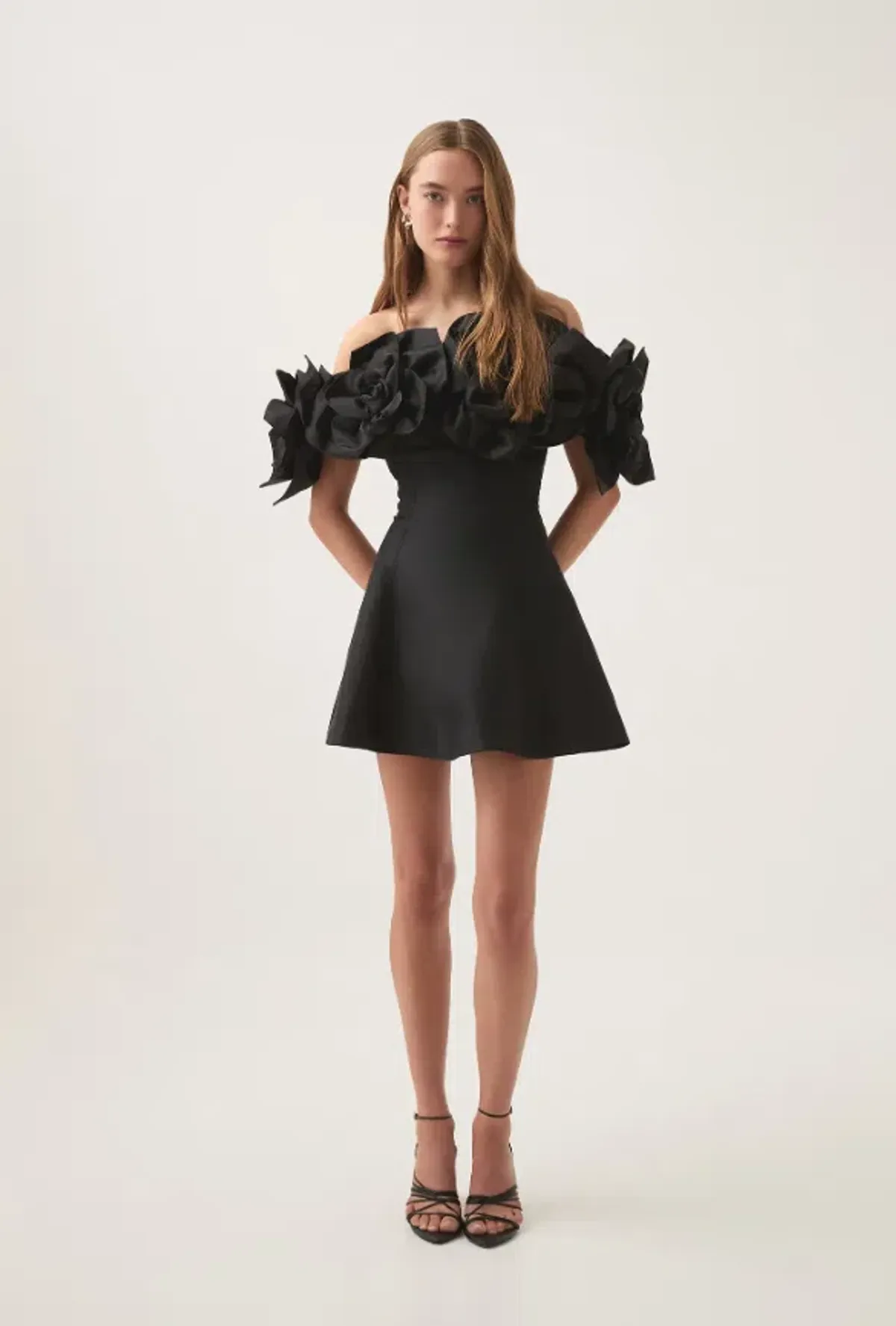 Aje Etta Mini Dress Black Size 12 for rent on The Volte - main image