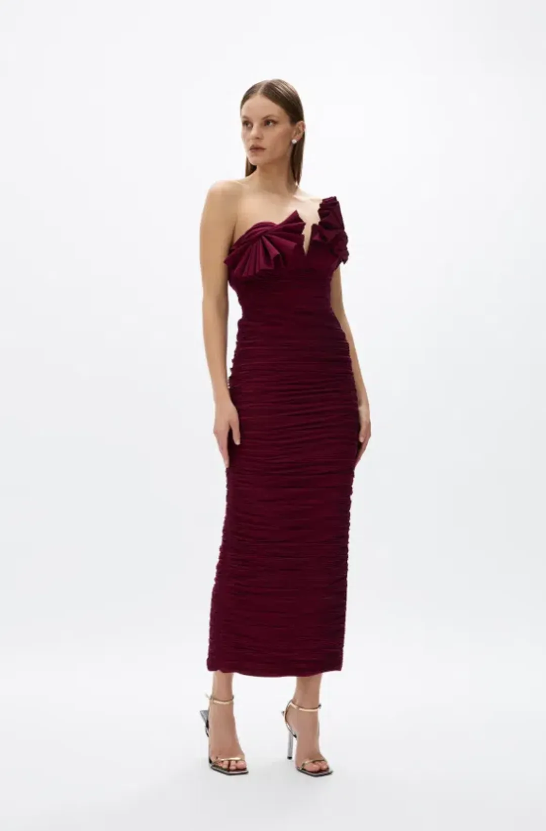 Rachel Gilbert - Jensen Midi in Merlot - Size 12 for rent on The Volte - main image