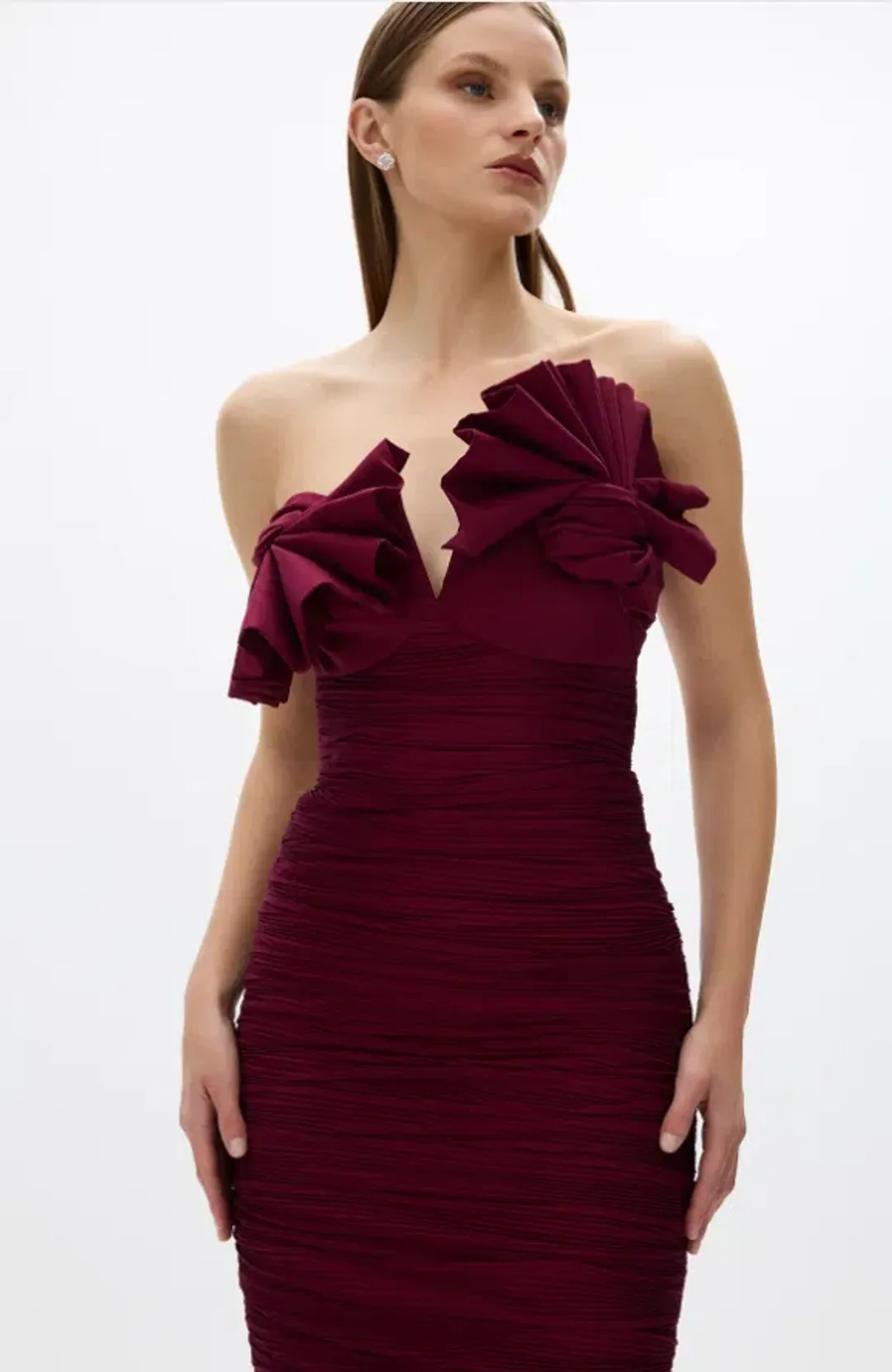 Rachel Gilbert - Jensen Midi in Merlot - Size 12 for rent on The Volte - main image