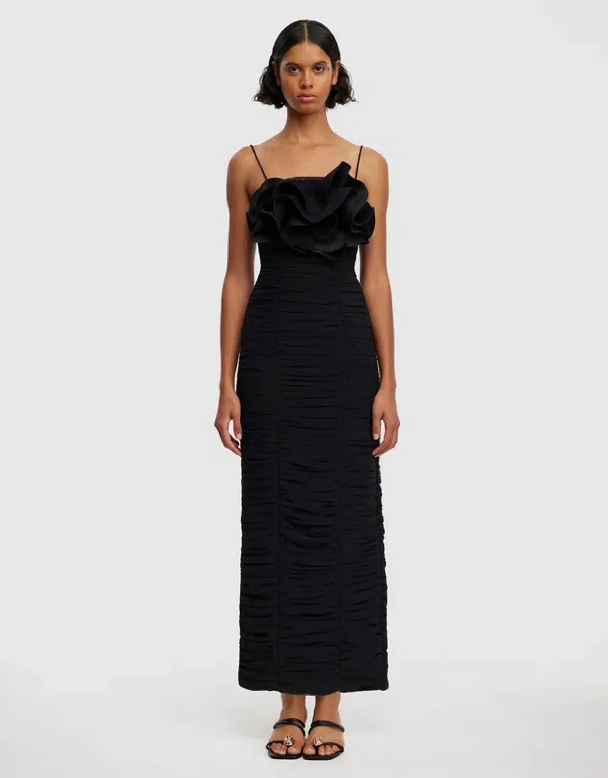 Acler Walsworth Black Midi Dress Black Size 10 - Image 1