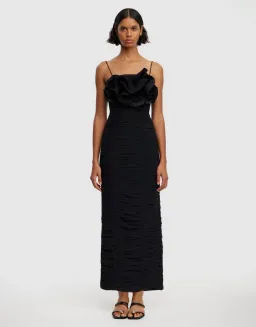 Acler Walsworth Black Midi Dress Black Size 10 for rent on The Volte - image 1