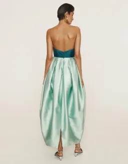 Alemais Anita Gown Midi Satin Strapless Green Size AU 8 for rent on The Volte - image 2