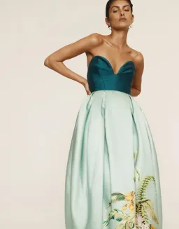 Alemais Anita Gown Midi Satin Strapless Green Size AU 8 for rent on The Volte - image 3