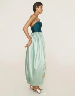 Alemais Anita Gown Midi Satin Strapless Green Size AU 8 for rent on The Volte - image 5