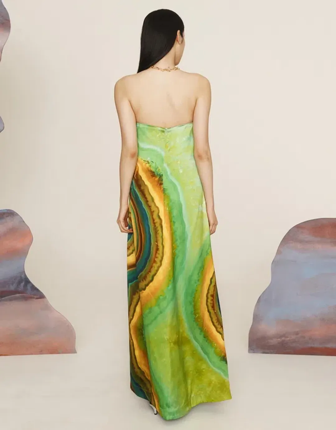 Alemais Iris Strapless Gown Green Maxi Dress XS Size 6 for rent on The Volte - main image