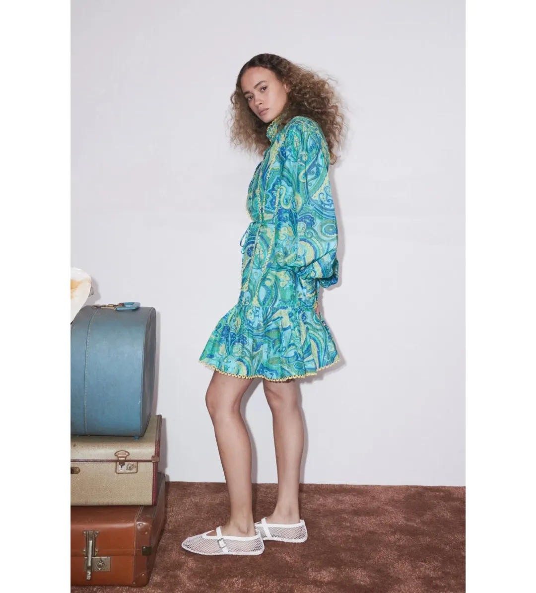 Alemais Ceto Mini Dress Green Size 14 for rent on The Volte - main image