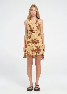 Benni Harlow Halter Mini Dress Yellow Size 8 for rent on The Volte - image 1
