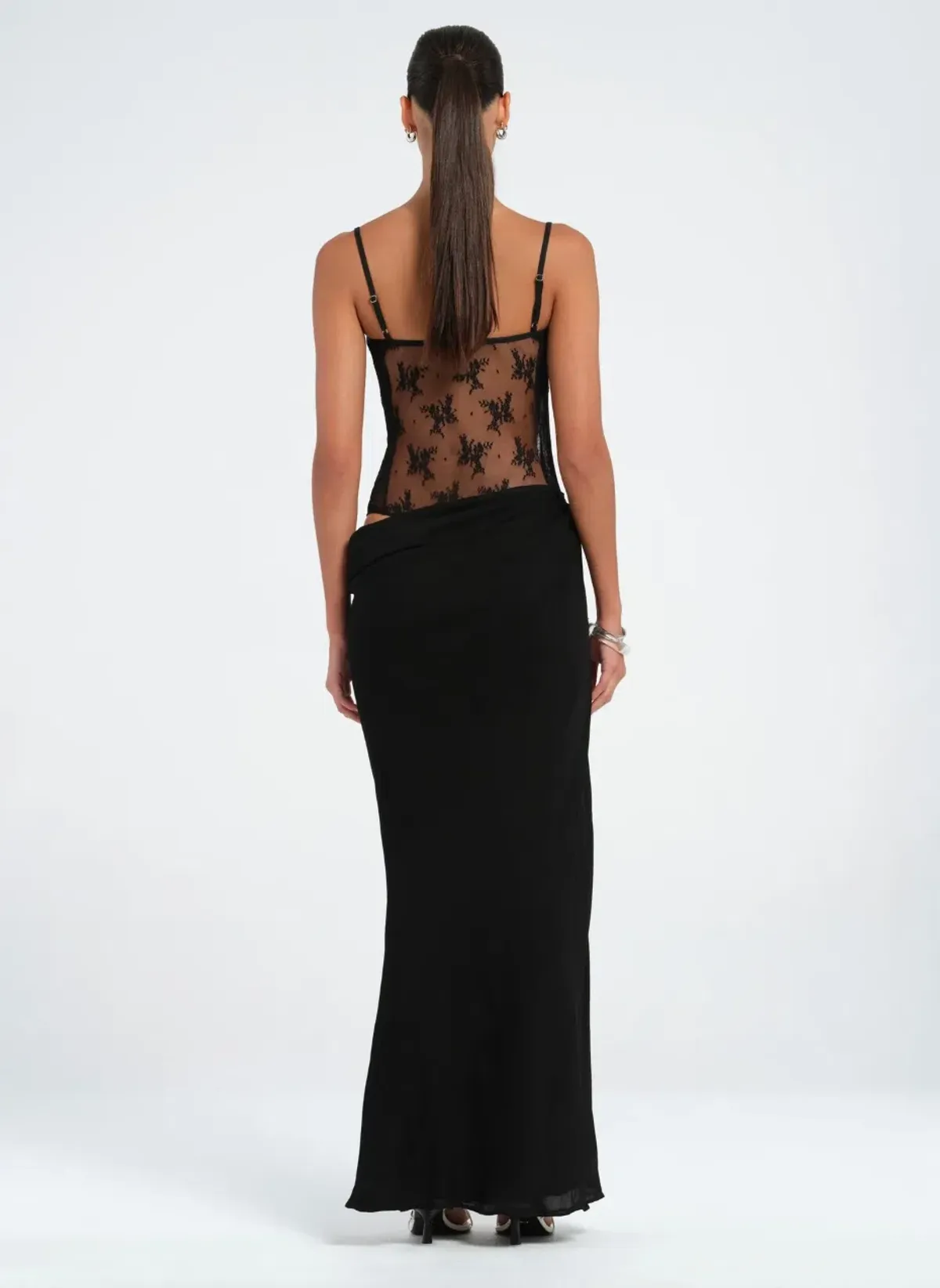 Benni Akio Maxi Dress Black Size 6 - Image 3
