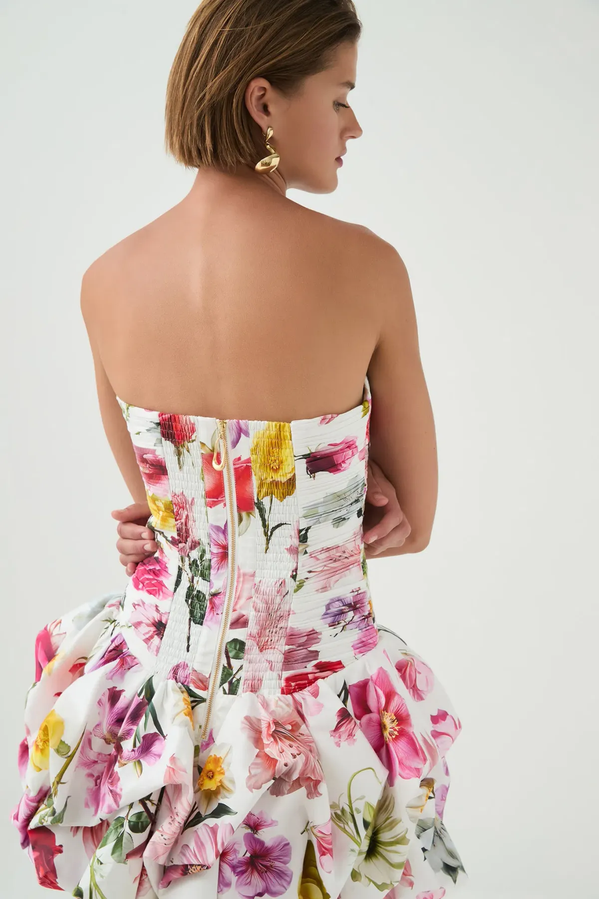 Aje Violette Bubble Hem Mini Dress Collage Floral Size 4 - Image 4