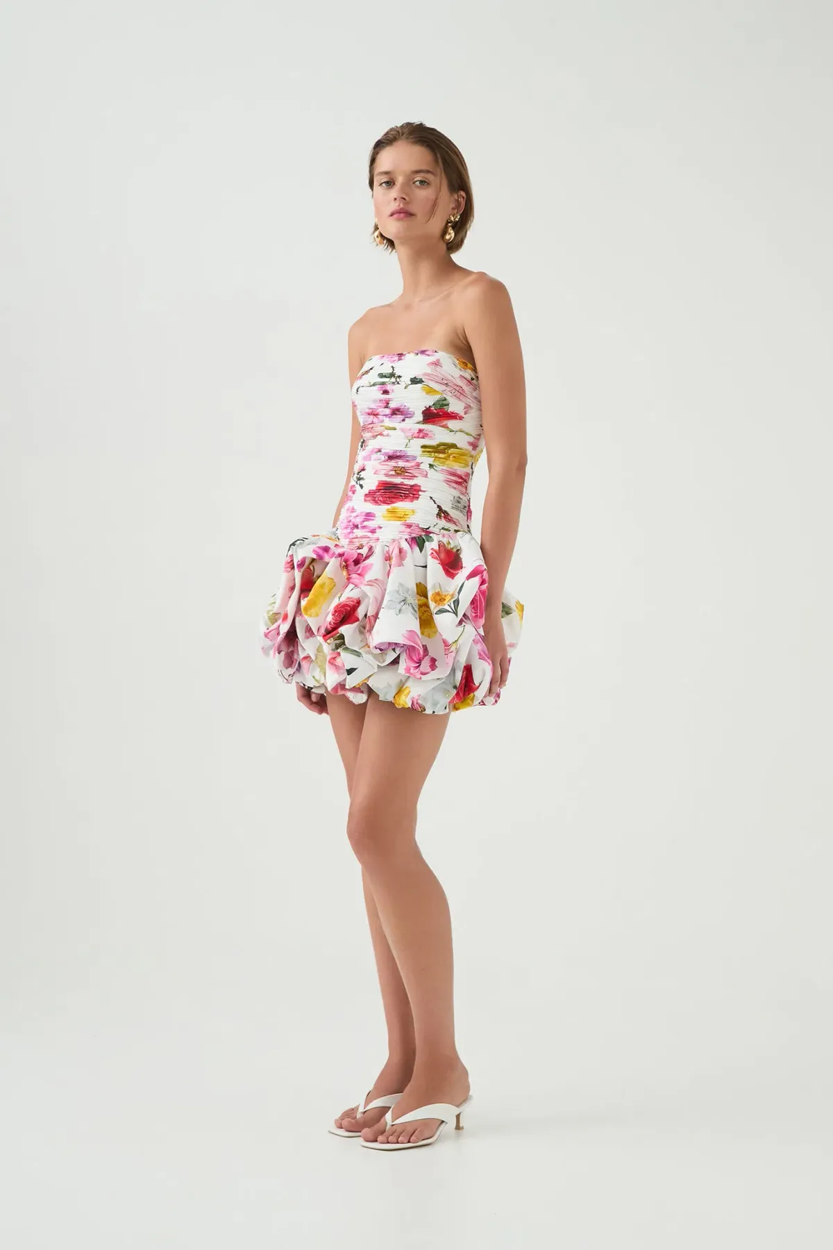 Aje Violette Bubble Hem Mini Dress Collage Floral Size 4 - Image 5