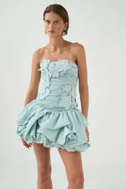 Aje Splendour Mini Dress Silver Blue Size 12 for rent on The Volte - image 2