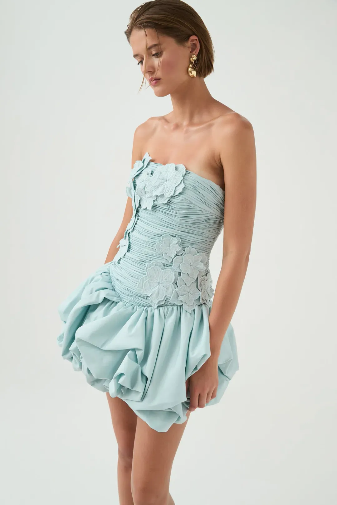 Aje Splendour Mini Dress Silver Blue Size 12 for rent on The Volte - main image