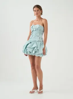 Aje Splendour Mini Dress Silver Blue Size 12 for rent on The Volte - image 1