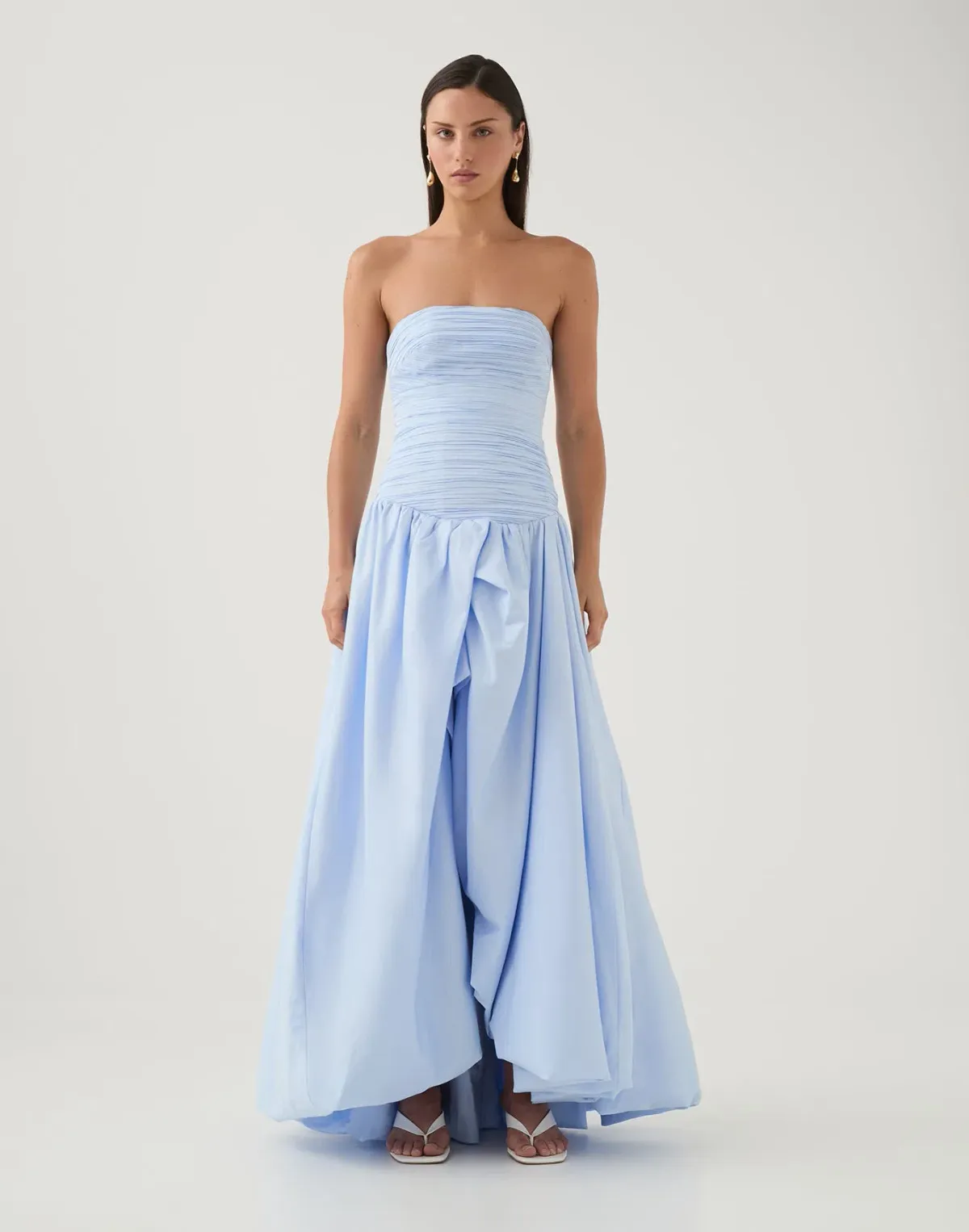 Aje Violette Bubble Hem Maxi Dress Pearl Blue Size 6 - Image 2
