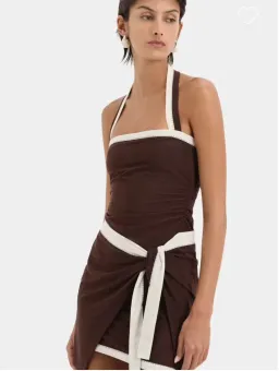 Sir The Label Jacques Mini Dress Chocolate Size 2/Au 10 for rent on The Volte - image 5