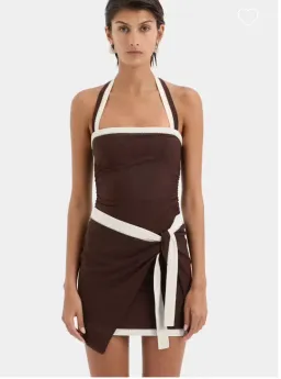 Sir The Label Jacques Mini Dress Chocolate Size 2/Au 10 for rent on The Volte - image 4