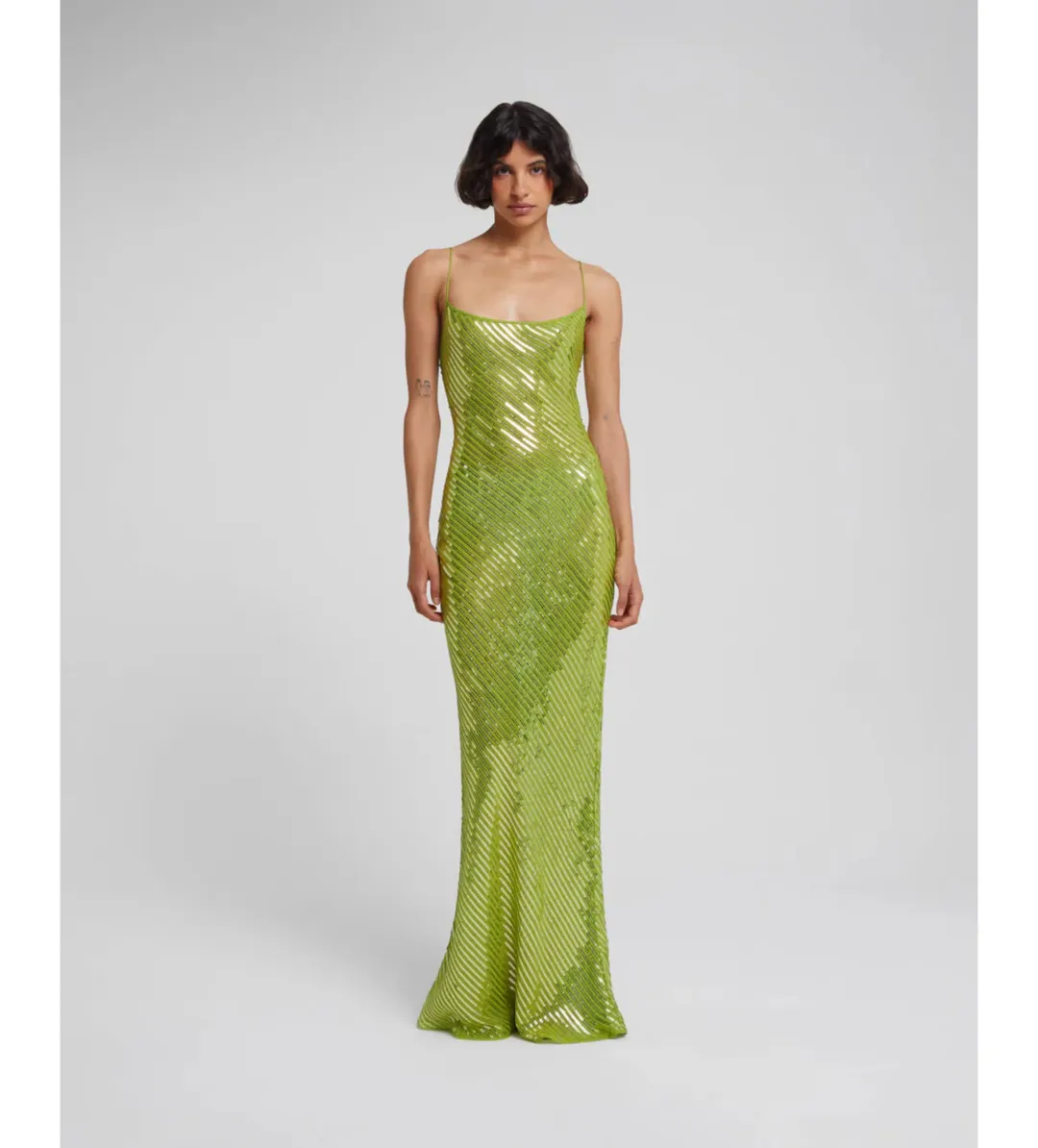 Rat & Boa Gina Sequin Maxi Dress Green Size XS for rent on The Volte - main image