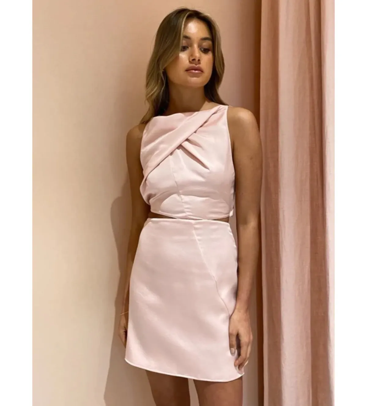 One Fell Swoop Bijoux Mini Dress blush pink size AU 10 - Image 3
