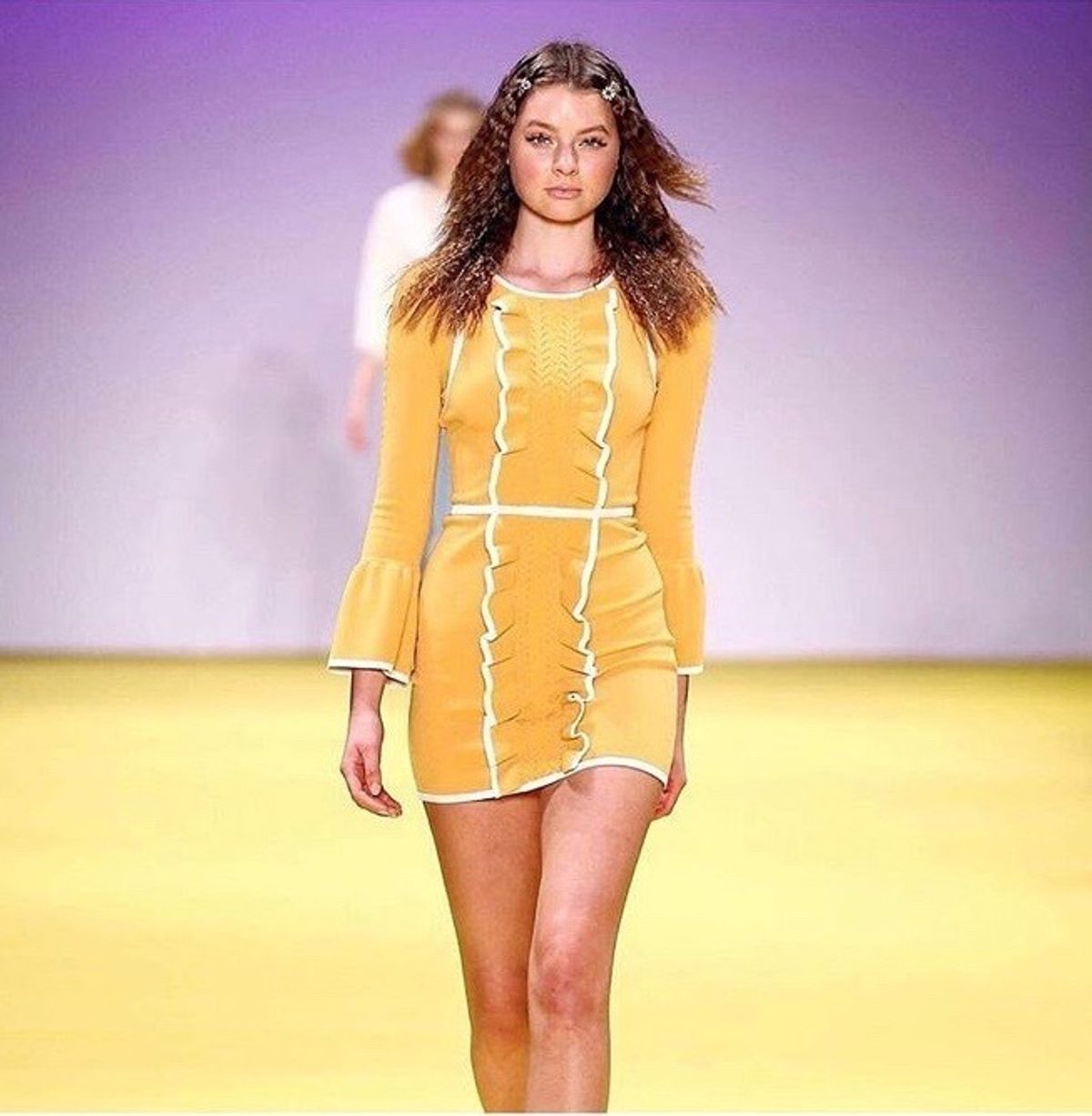 Alice McCall I'm Here Mini Dress Turmeric Yellow Size 10 - Image 3
