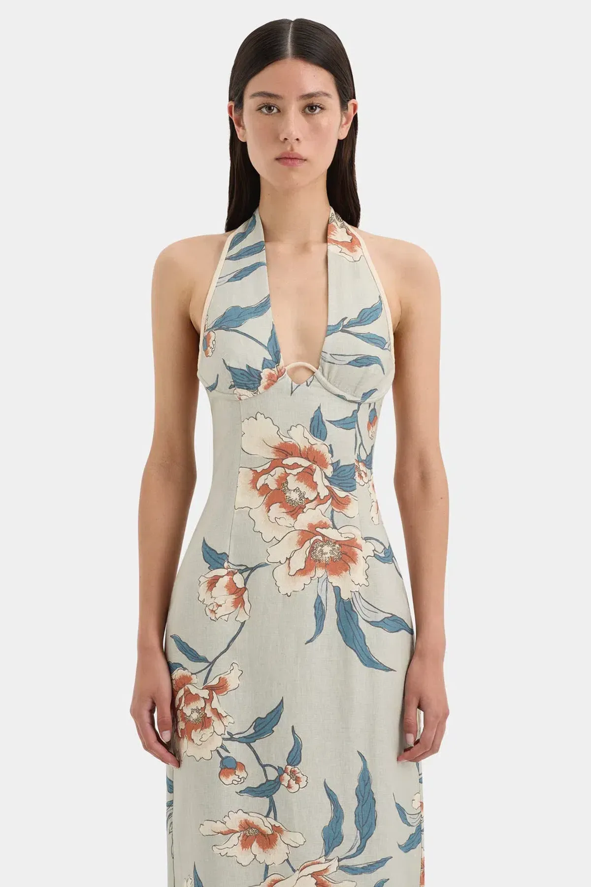 Sir The Label Roisin Halter Midi Floral Size 8 - Image 2