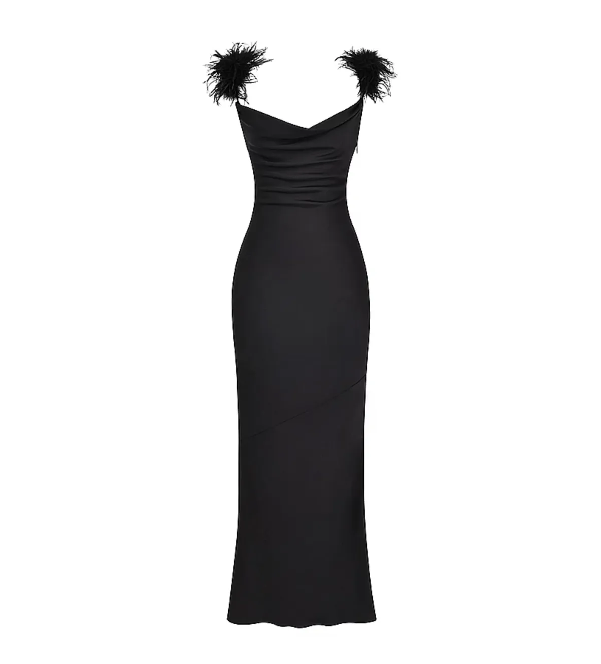 House Of CB Tabitha Black Satin Maxi Dress Black Size 6/XS - Image 7