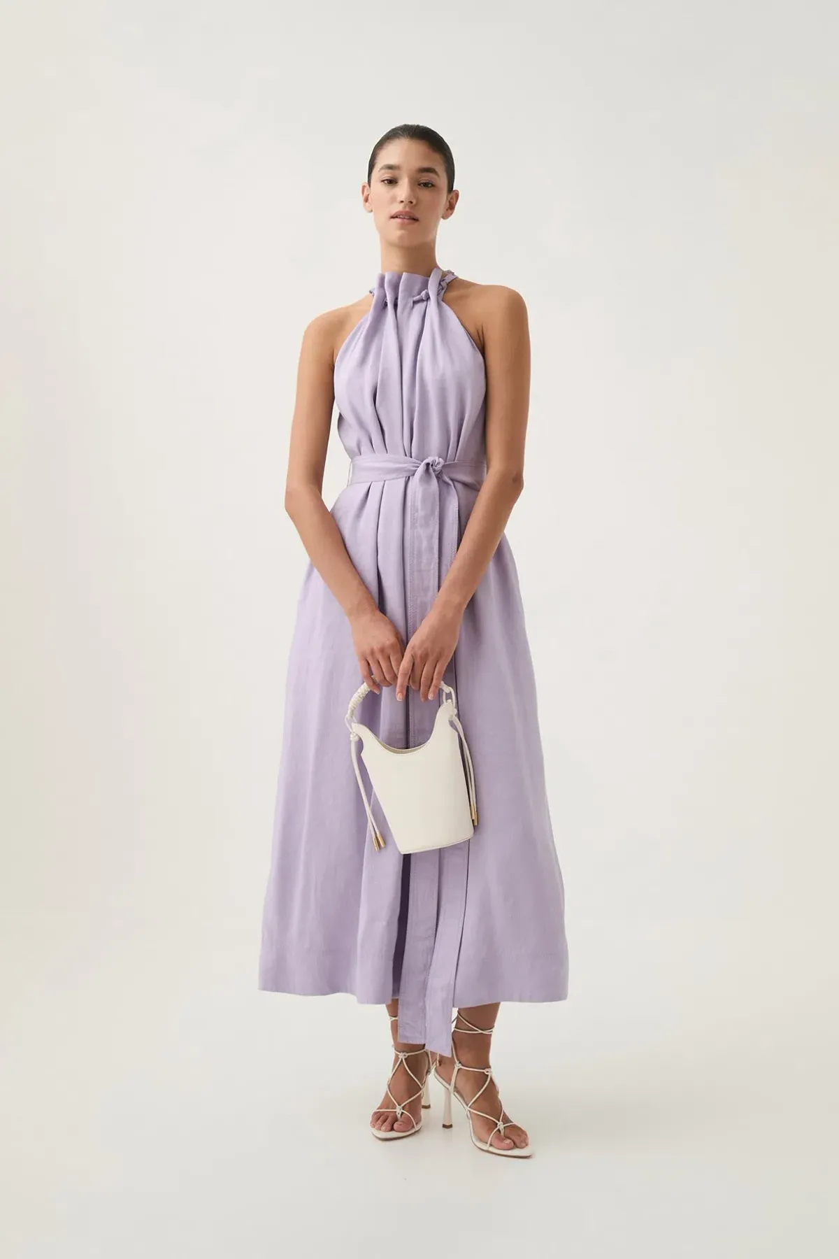 Aje Mariel Trapeze Midi Dress Lilac Size 14 - Image 1