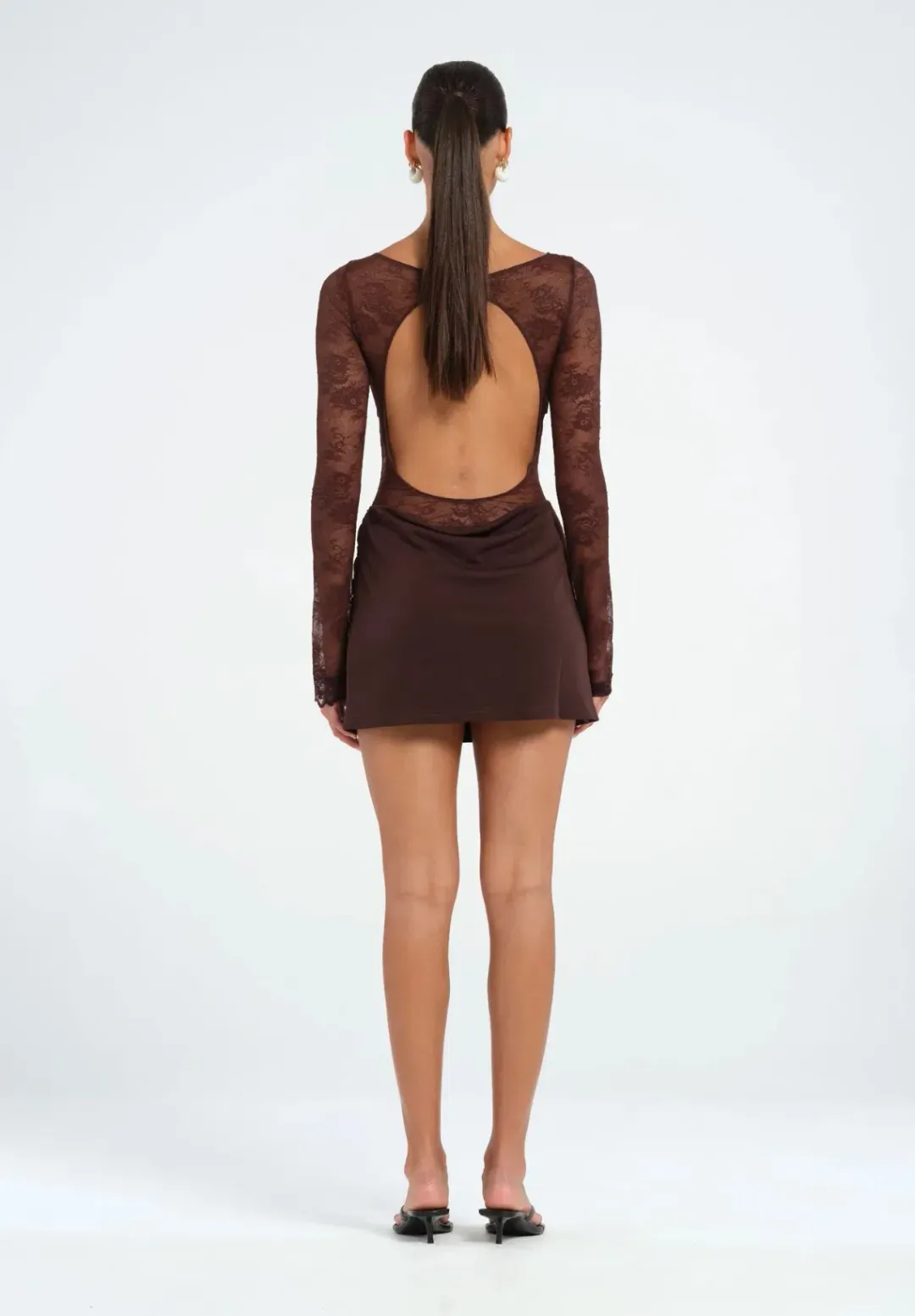 Benni Oskar Mini Dress Brown Size 6 for rent on The Volte - main image