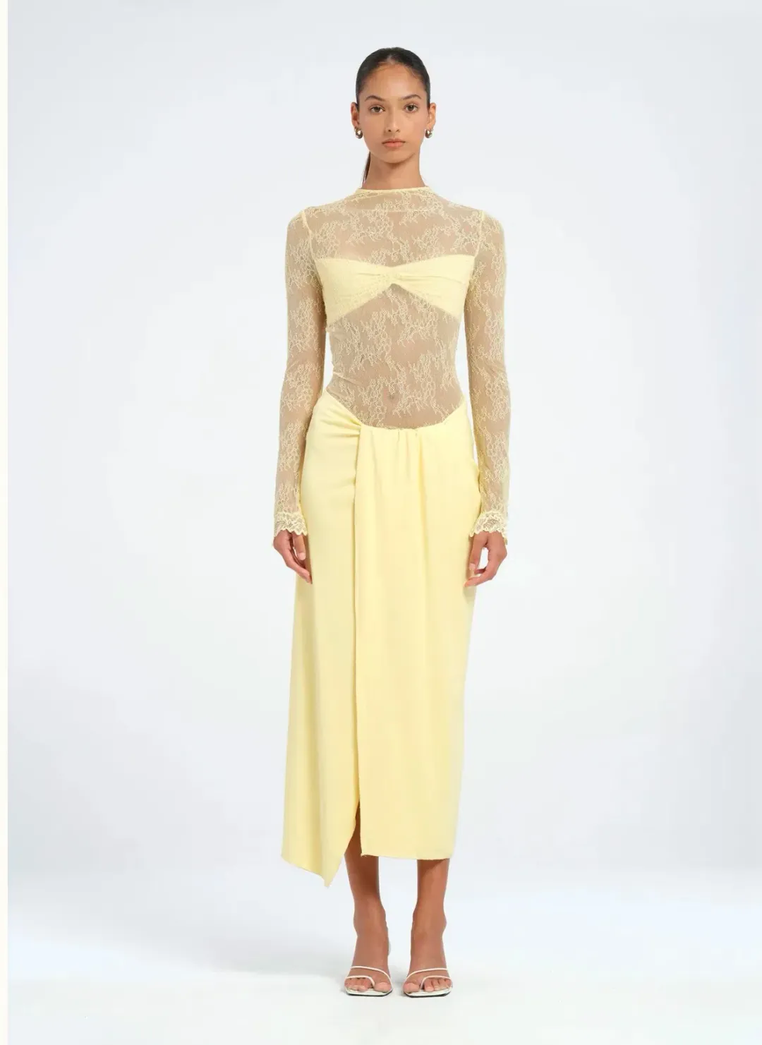 Benni - Colton Midi Dress in Butter Sz6 for rent on The Volte - main image