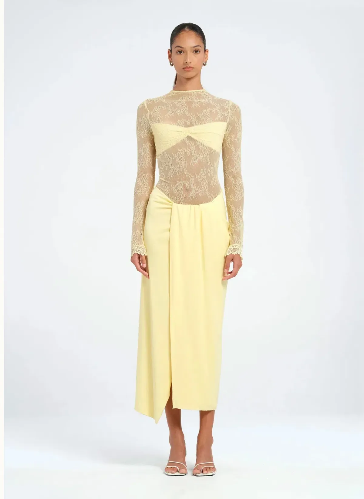 Benni Colton Midi Dress in Yellow Size 10 - Image 1