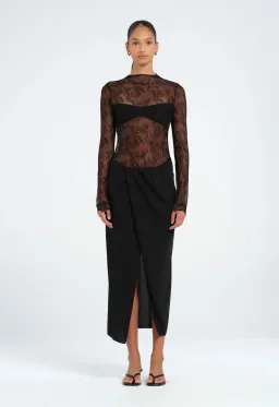 Benni Colton Midi Dress in Black Size 8 for rent on The Volte - image 1