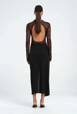 Benni Colton Midi Dress in Black Size 8 for rent on The Volte - image 3