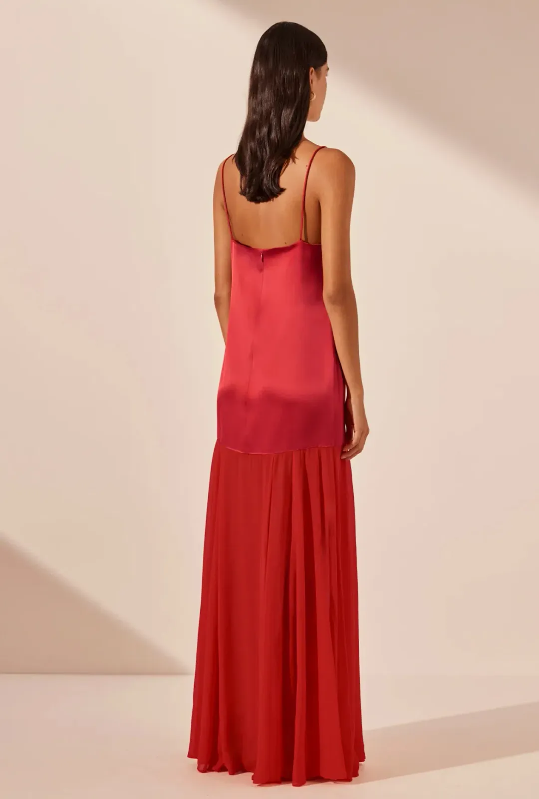 Shona Joy Moraya Dropped Waist Maxi Dress Chilli Size 10 for rent on The Volte - main image