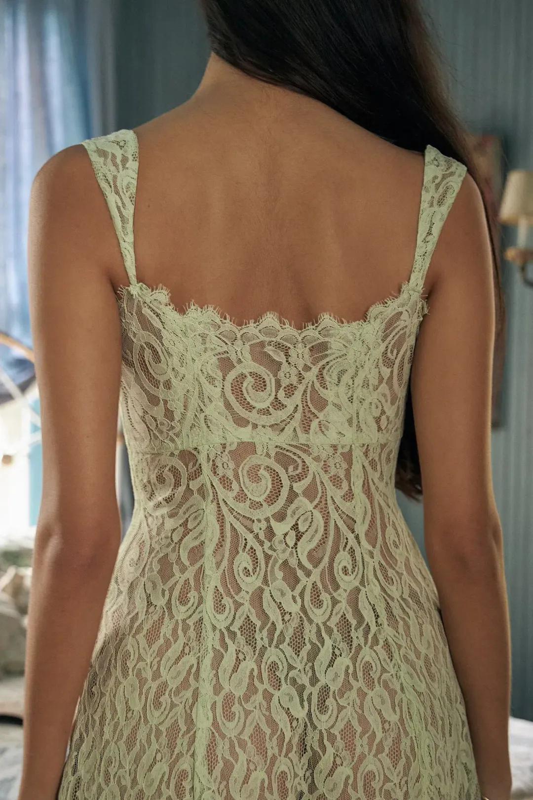 Mirror Palais The Macaron Midi Dress Pistachio Size 6 for rent on The Volte - main image