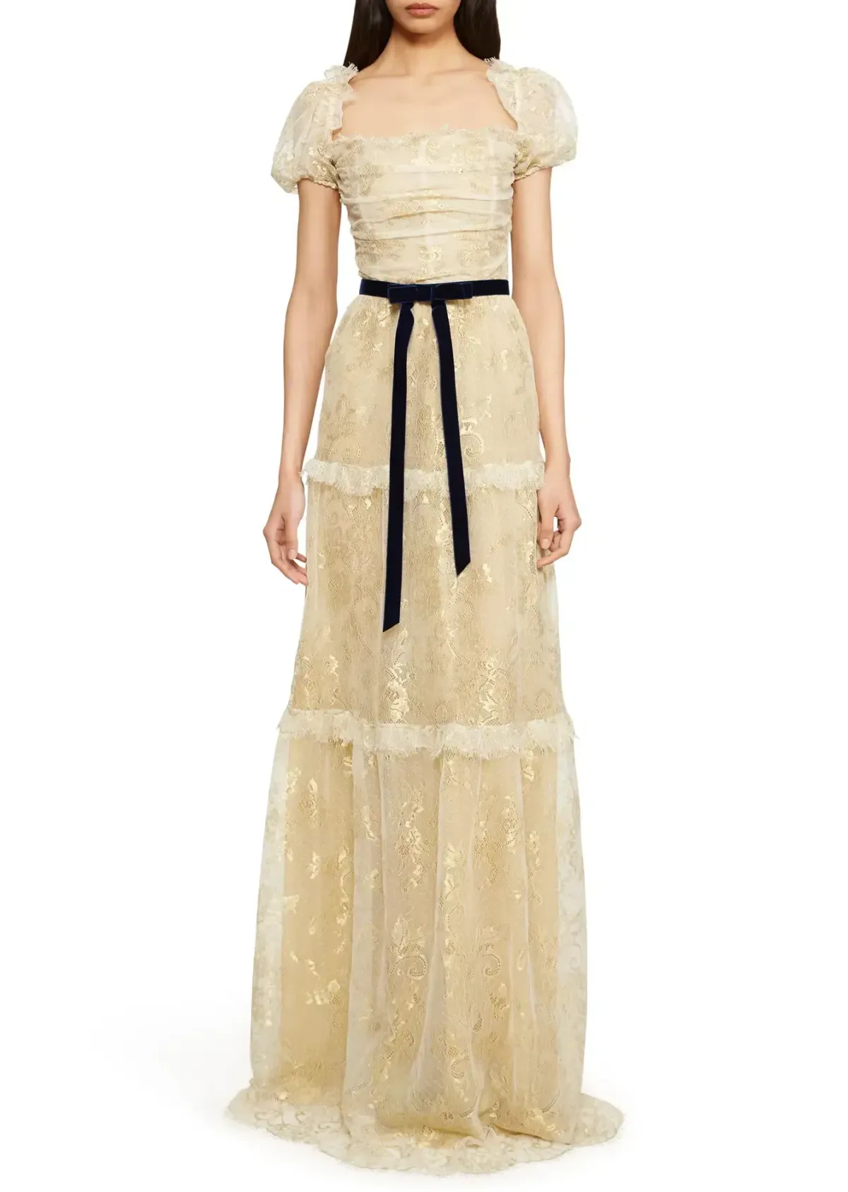 Annie's Ibiza Pip Dress Yellow Metallic Size S/AU 8 for rent on The Volte - main image