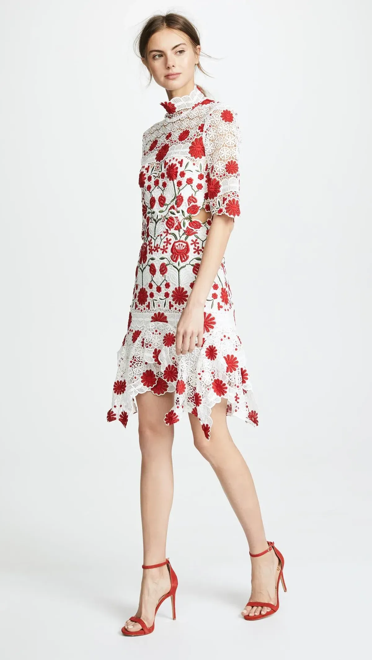 Thurley Lace English Rose Dress Print Size 8 - Image 1