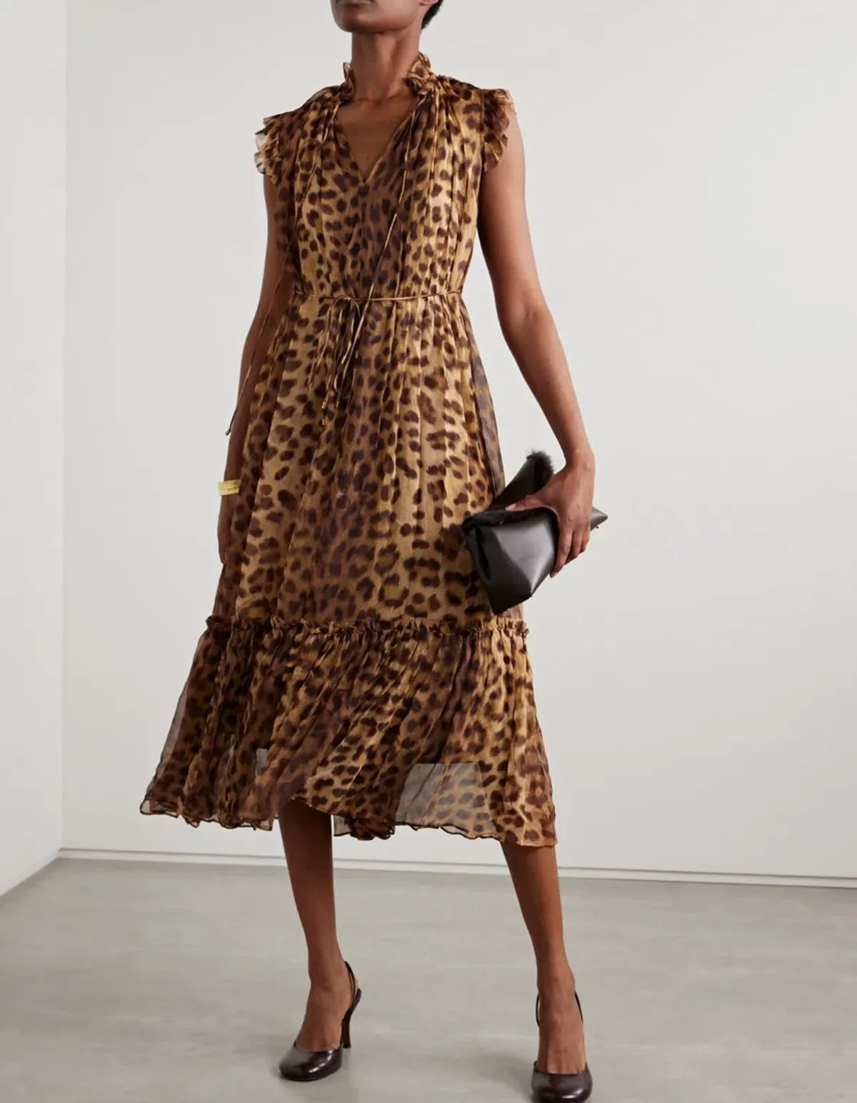 Zimmermann Crush Leopard Midi Dress Print Size 14 - Image 2