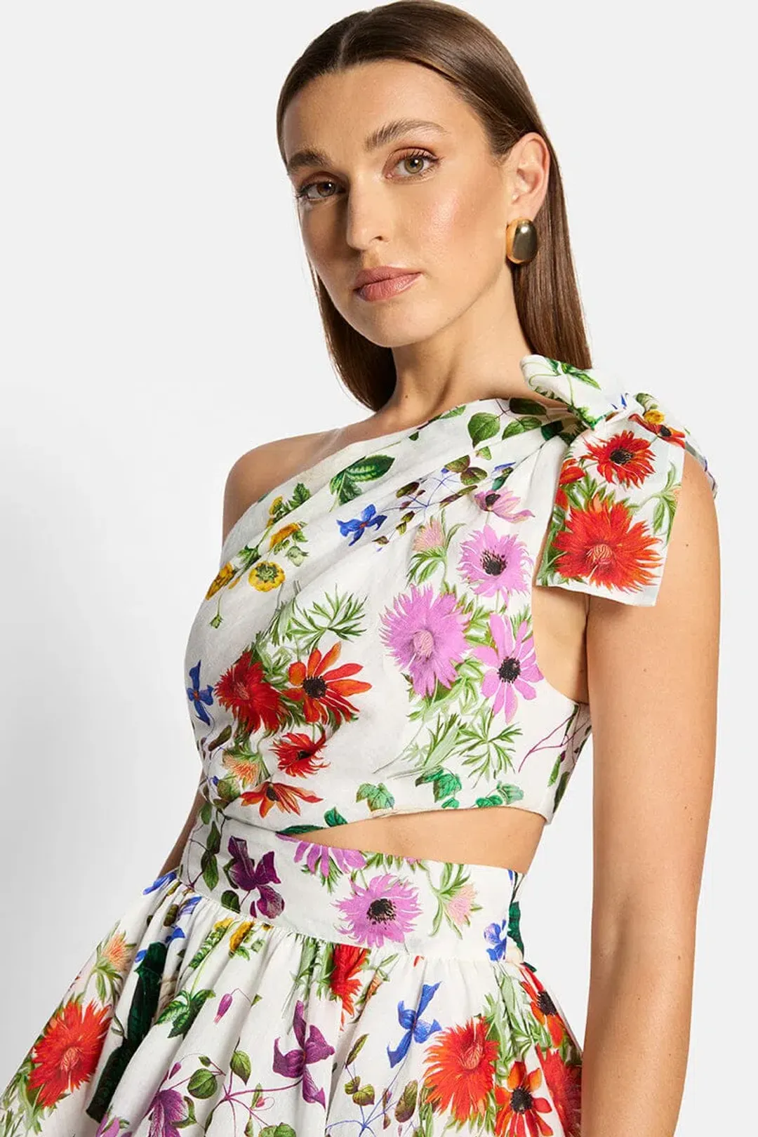 Sofia The Label Birdie One Shoulder Mini Dress Enchanted Floral Size 10 for rent on The Volte - main image