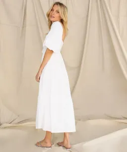 Faithfull The Brand Kiona Midi Tiered Dress White Size 8 for rent on The Volte - image 2