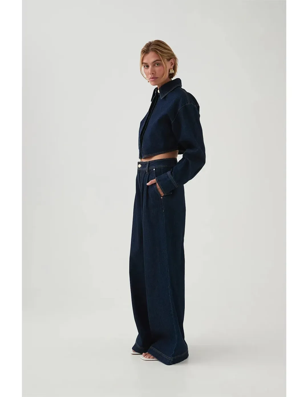 Aje Junee Tailored Denim Pants Size 10 for rent on The Volte - main image
