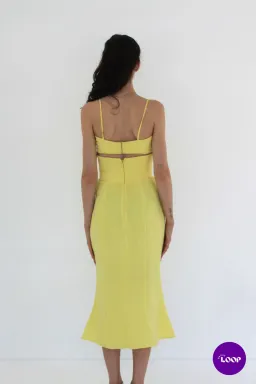 House Of Cb Soren Buttercup Cutout Midi Dress Size AU 8 for rent on The Volte - image 3